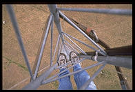 
          Looking down inside a 190 foot tower